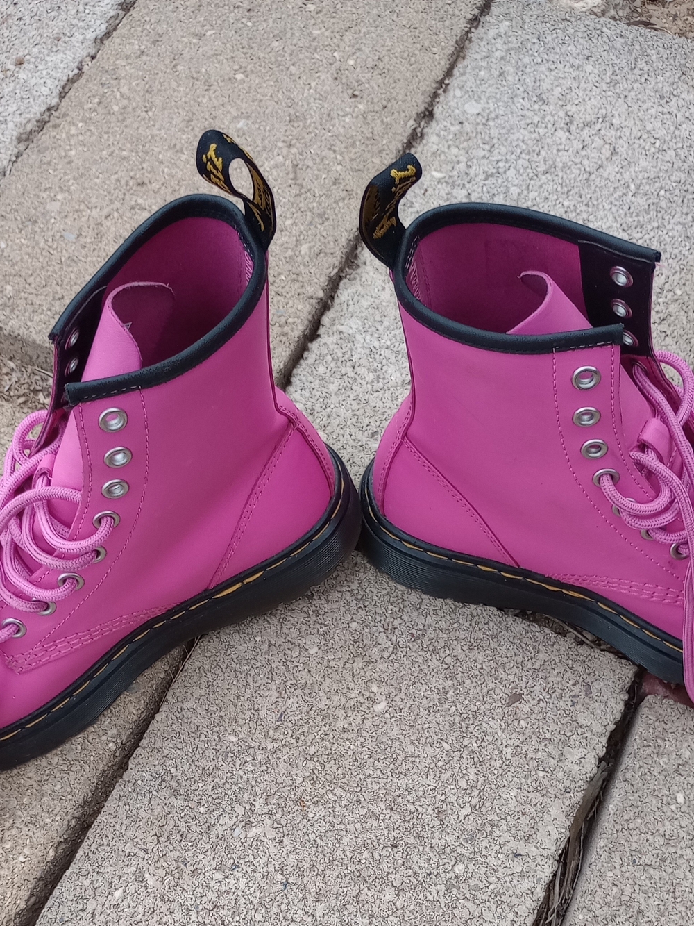 Dr. Martens Pink Lace-Up Combat Boots - Picture 7 of 10